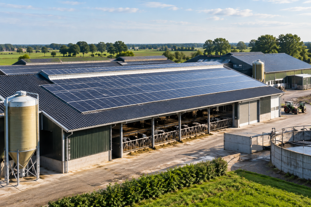 Duurzame melkveehouderij onder zonnepanelen